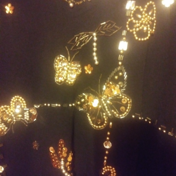 Victoria Woman Butterfly Bedazzle Beaded Top (NWT) - Picture 2 of 6